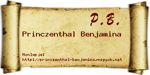 Princzenthal Benjamina névjegykártya